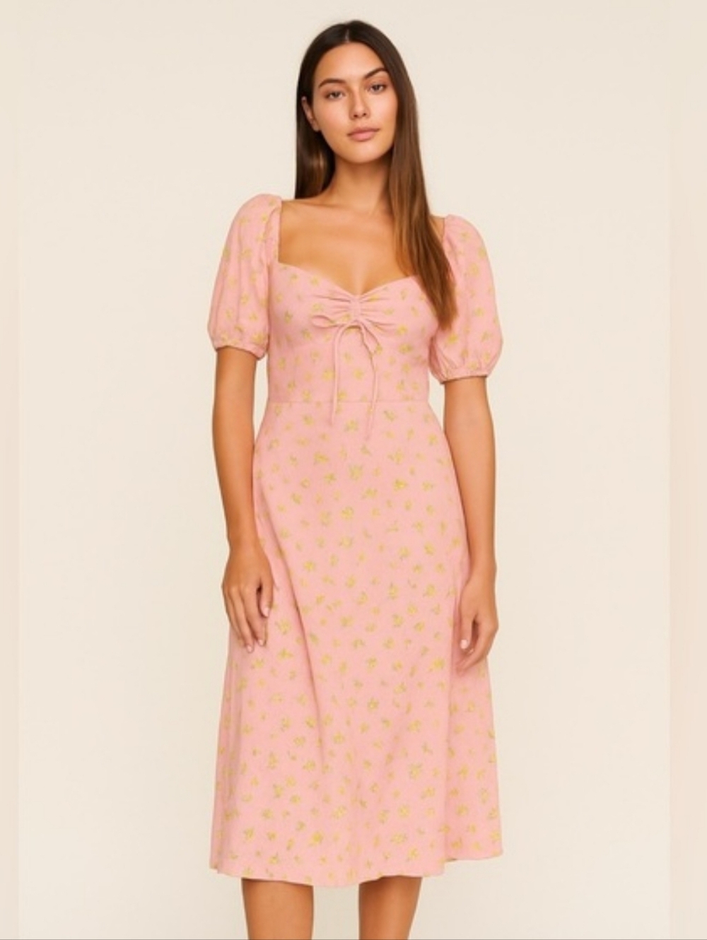NWT Faithfull the Brand Juniper Pink Luda Floral Midi Dress | Sz 6